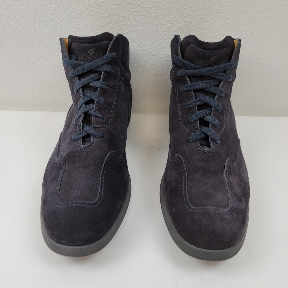 HOGAN INTERACTIVE Mens Blue  suede Shoes Sneakers driving high top Size 10 - Picture 9 of 10